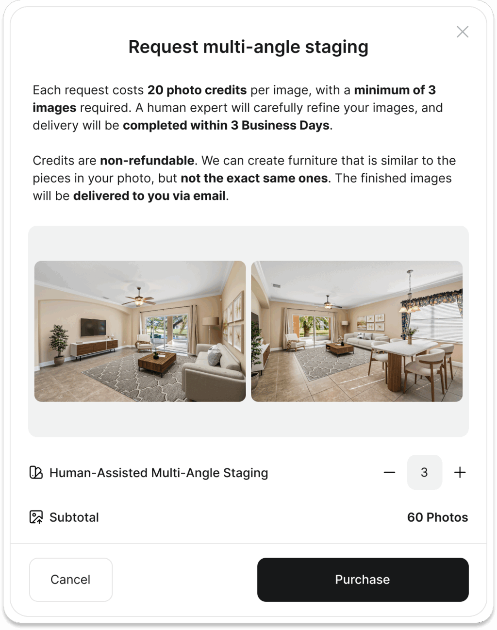 Request multi-angle staging